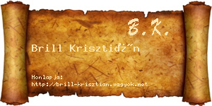 Brill Krisztián névjegykártya